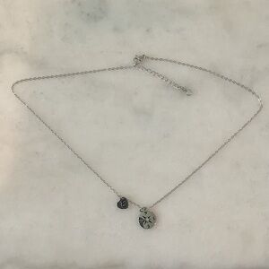 Silver Plated Initial Disc Necklace with Star Accent - E, Brand New